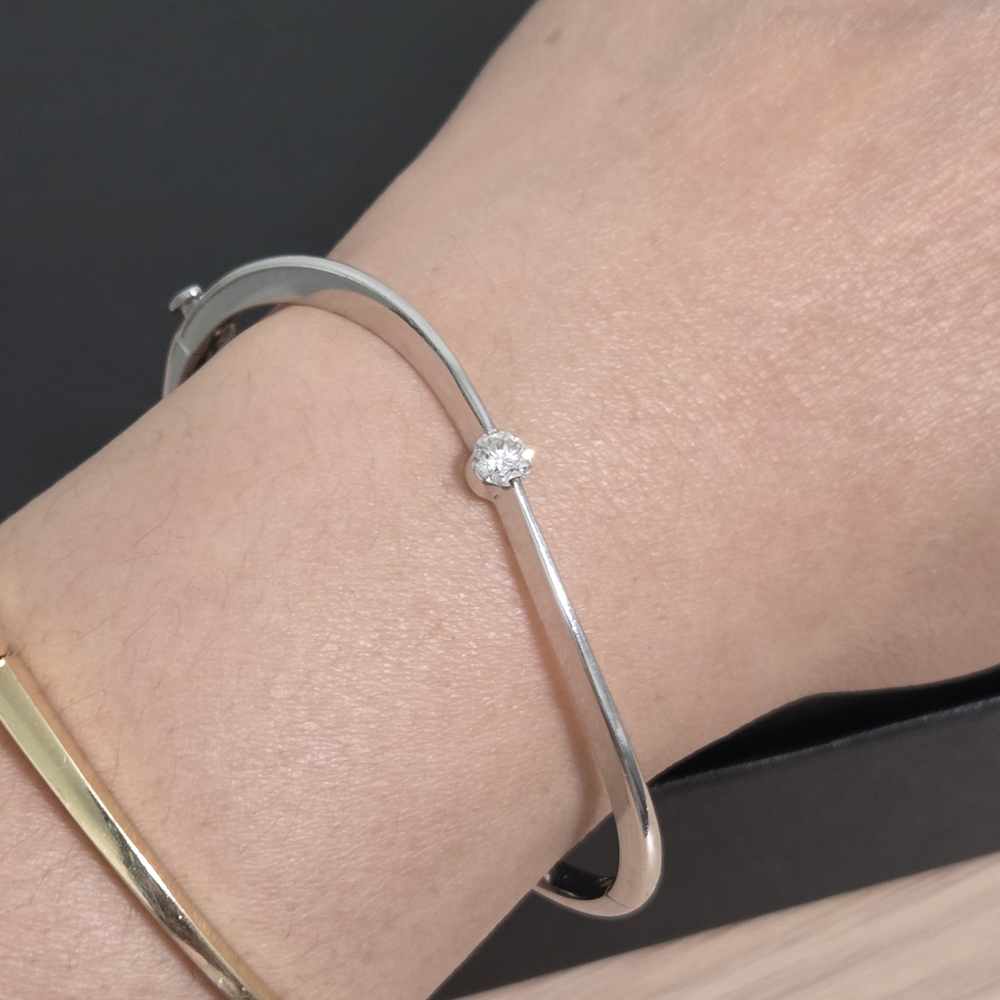 14k Diamond Bangle Bracelet